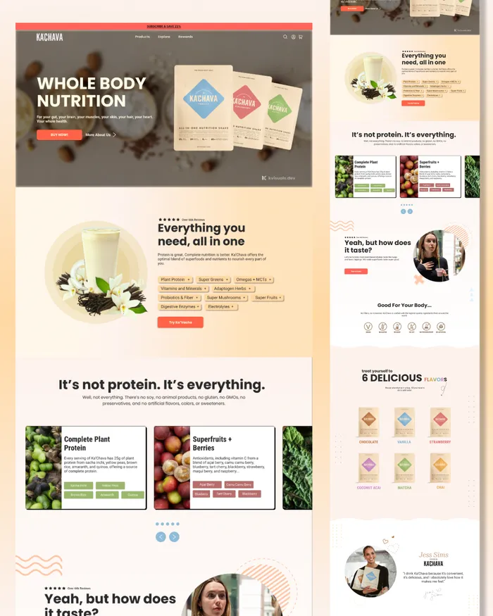 Ka’Chava homepage redesign mockup